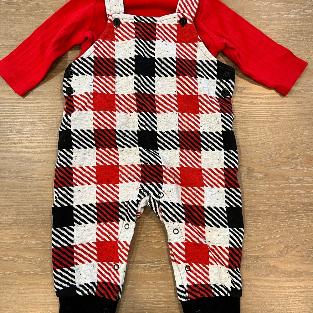 LITTLE ME 6 MONTHS TWO PIECE PLAID SET